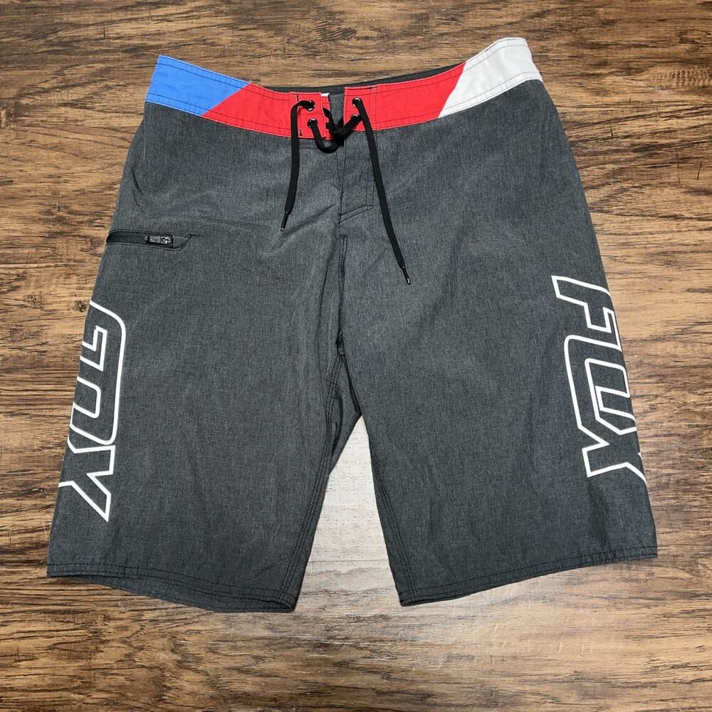 Fox Racing Board Shorts Men's Size 31 Multicolor Drawstring Side Pocket